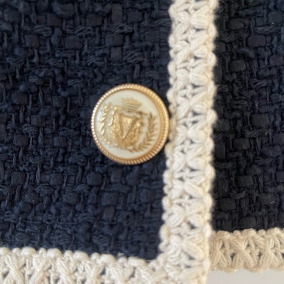 Veronica Beard Mabel Tweed Jacket Navy , Size 2 - Picture 13 of 15